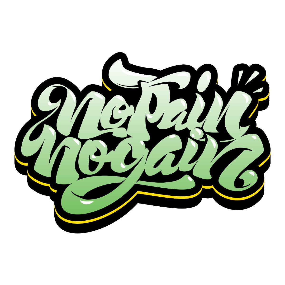 Gym Wall Sticker - No Pain No Gain Graffiti