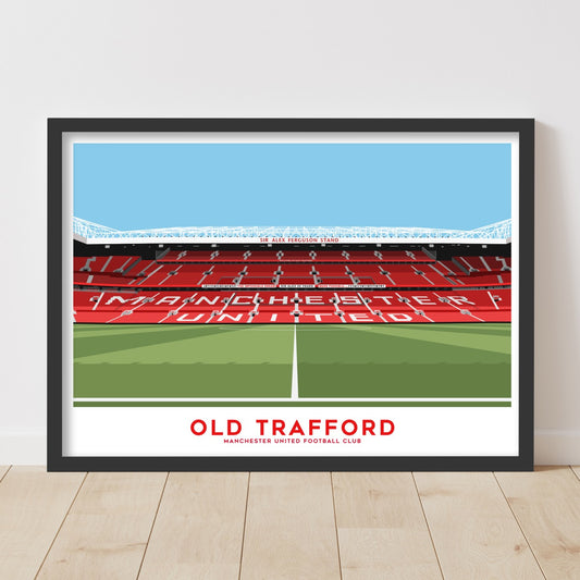 Manchester United FC Print - Old Trafford Stadium Illustration Poster