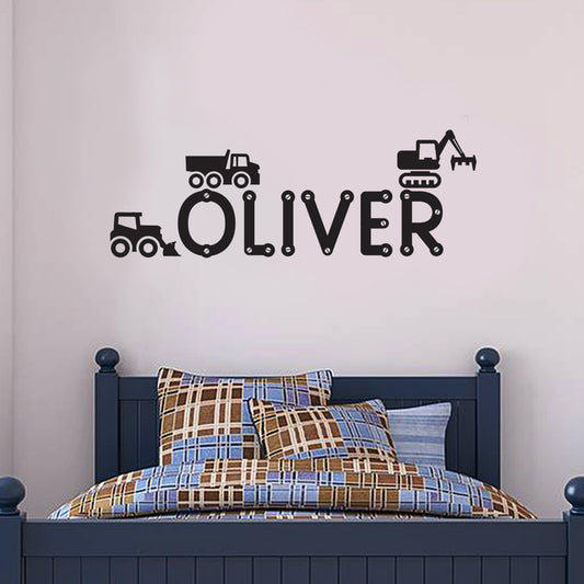 Black Diggers and Personalised Name Wall Sticker