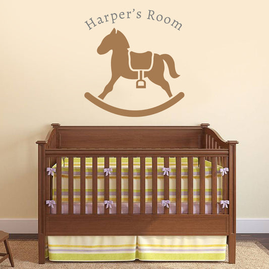 Rocking Horse and Personalised Name Wall Sticker
