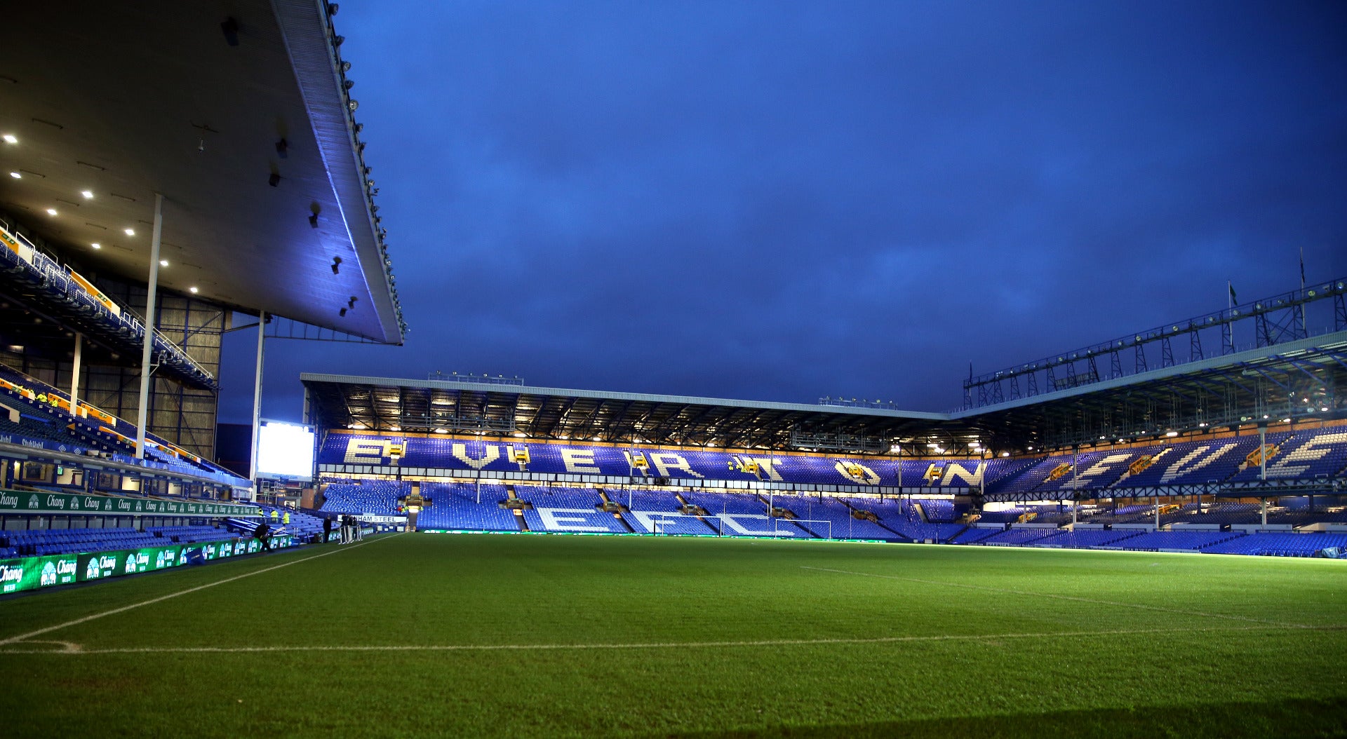 Everton Goodison Park Stadium Full Wall Mural Night Time Inside Stadium Picture