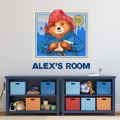 Paddington Bear Personalised Name Paddington Stamp Wall Sticker