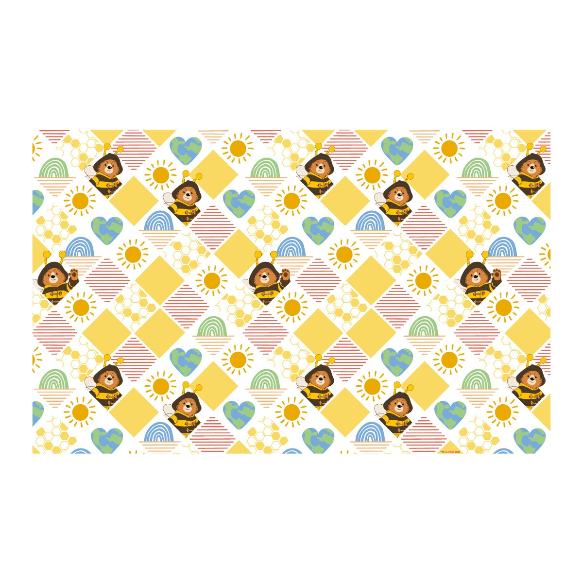 Paddington TV Mural - Bee Pattern Full Wall Mural
