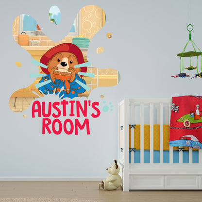 Paddington TV Wall Sticker - Messy Splatter Personalised Name