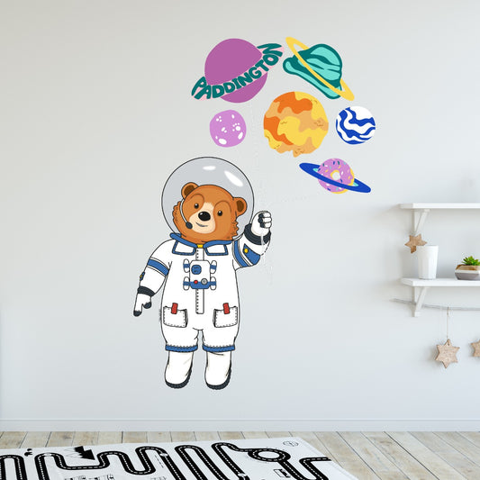 Paddington TV Wall Sticker - Space Planet Balloons
