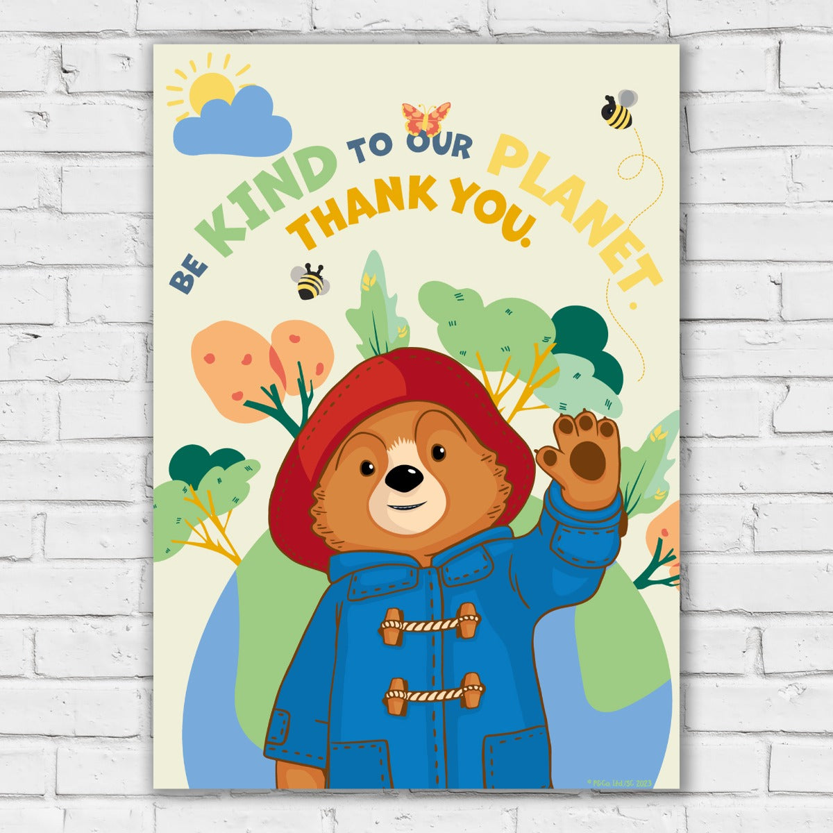 Paddington Bear TV Print- Be Kind to Our Planet Wall Art