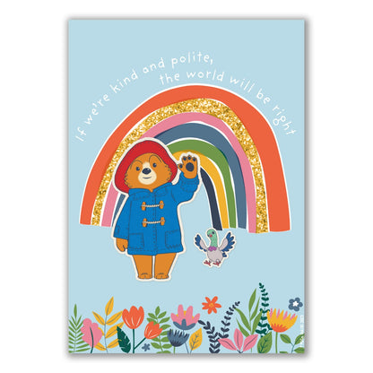 Paddington Bear TV Print- Kind and Polite Rainbow Wall Art