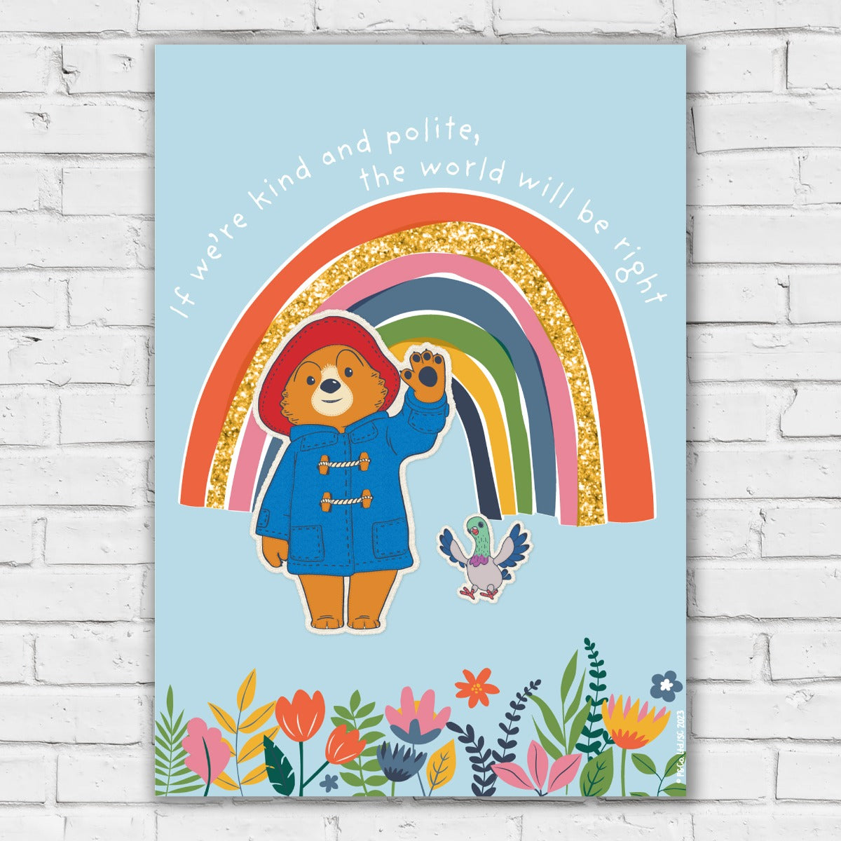 Paddington Bear TV Print- Kind and Polite Rainbow Wall Art