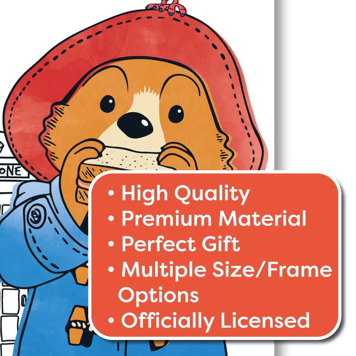 Paddington Bear TV Print- London Sketch Wall Art
