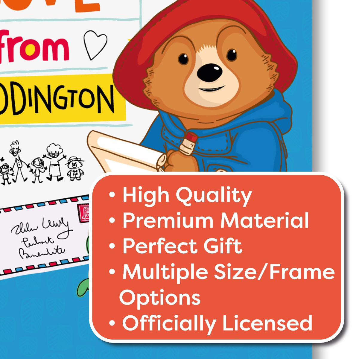 Paddington Bear TV Print- Love From Paddington Letter Wall Art