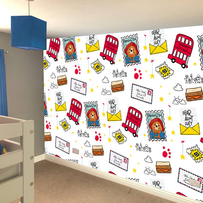 Paddington TV Mural - White Pattern Full Wall Mural