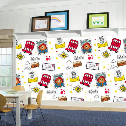Paddington TV Mural - White Pattern Full Wall Mural