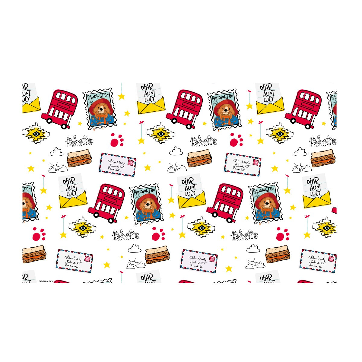 Paddington TV Mural - White Pattern Full Wall Mural