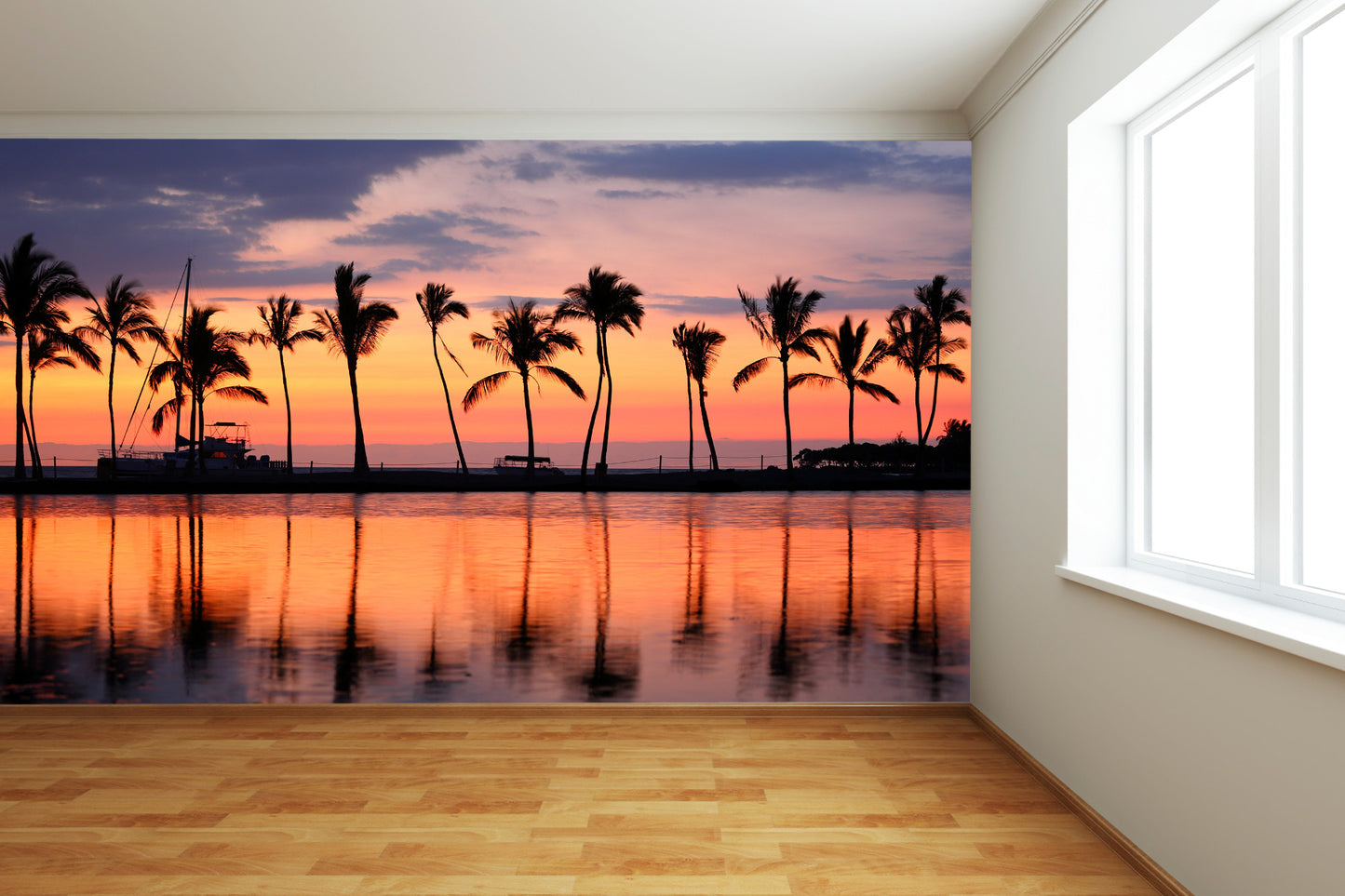 Palm Trees and Sunset Wall Mural