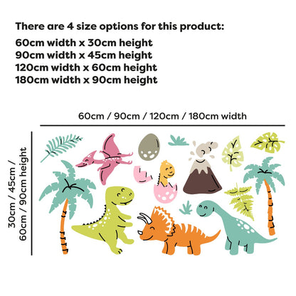 Dinosaur Wall Sticker - Kids Pastel Dinosaurs Wall Decal Set