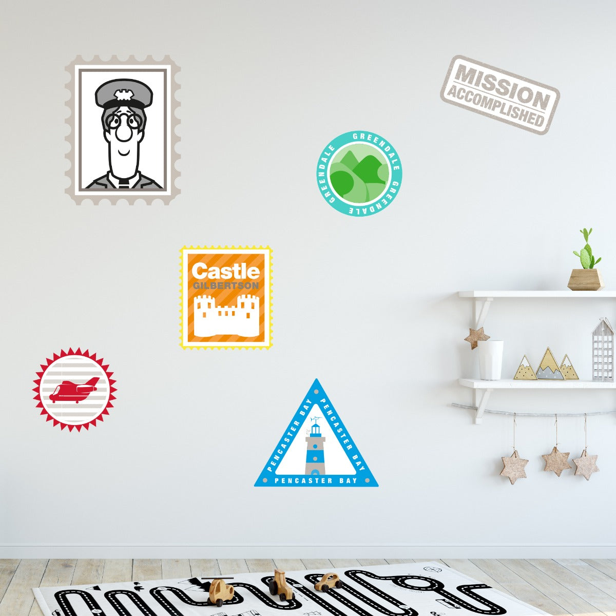 Postman Pat Stamp Wall Sticker Set – www.themed.co.uk
