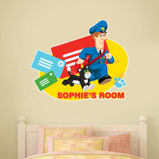 Postman Pat Pat and Jess Personalised Name Wall Sticker