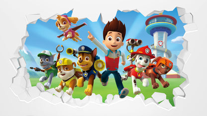 Paw Patrol Group With Ryder Broken Wall Sticker