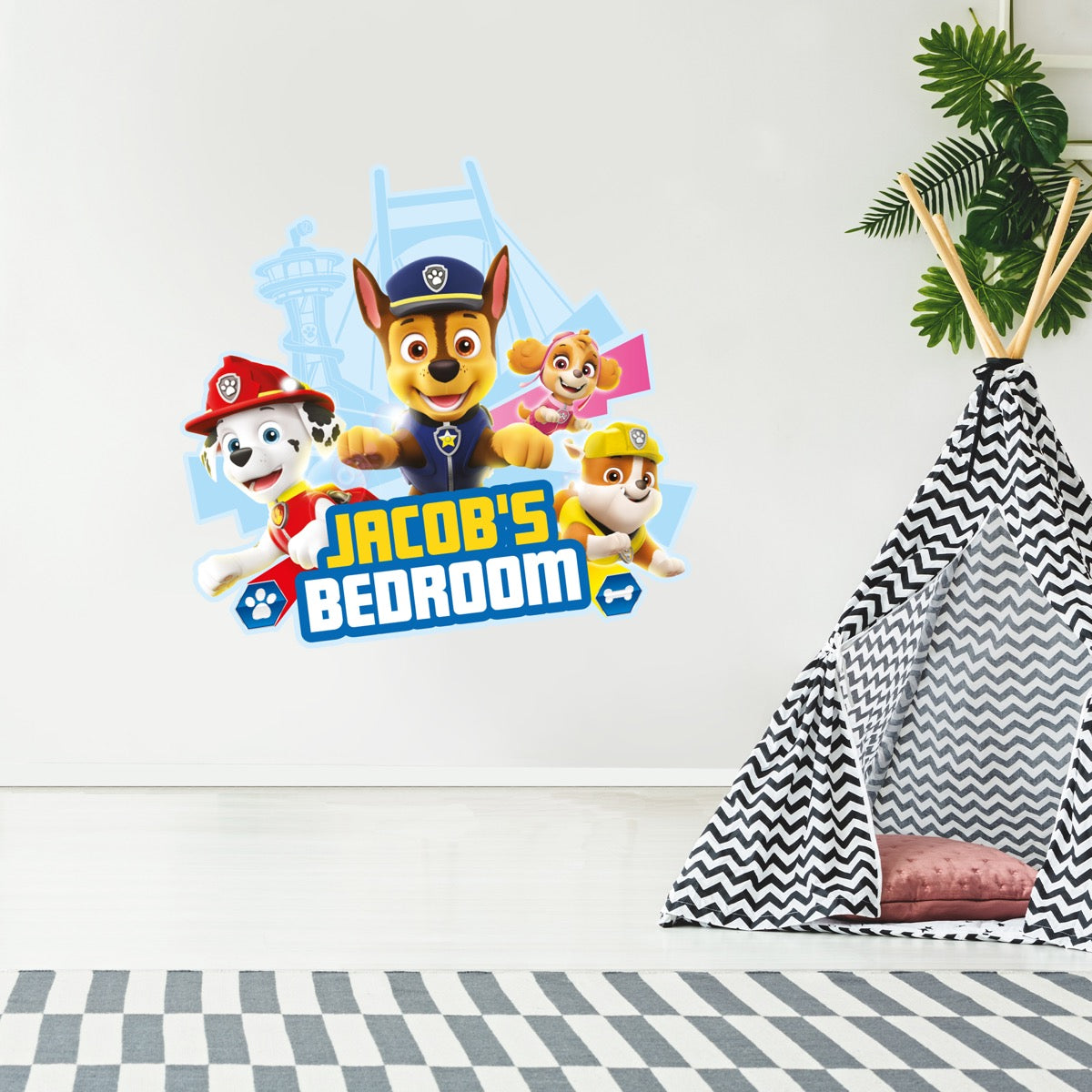 Paw Patrol Group Personalised Wall Sticker