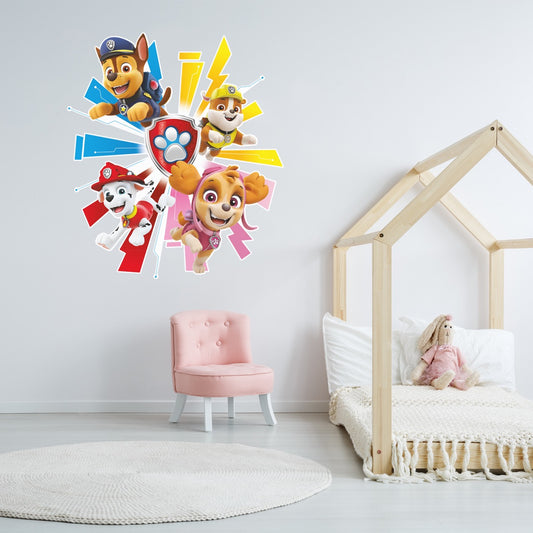 Paw Patrol Group Shield Jumping Wall Sticker