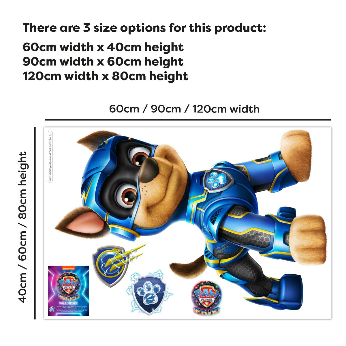 Paw Patrol The Mighty Movie Chase Wall Sticker