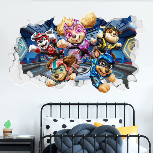 Paw Patrol The Mighty Movie Group Broken Wall Sticker