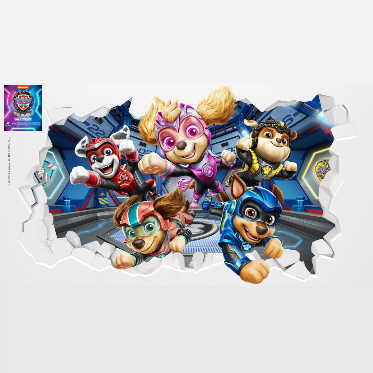 Paw Patrol The Mighty Movie Group Broken Wall Sticker