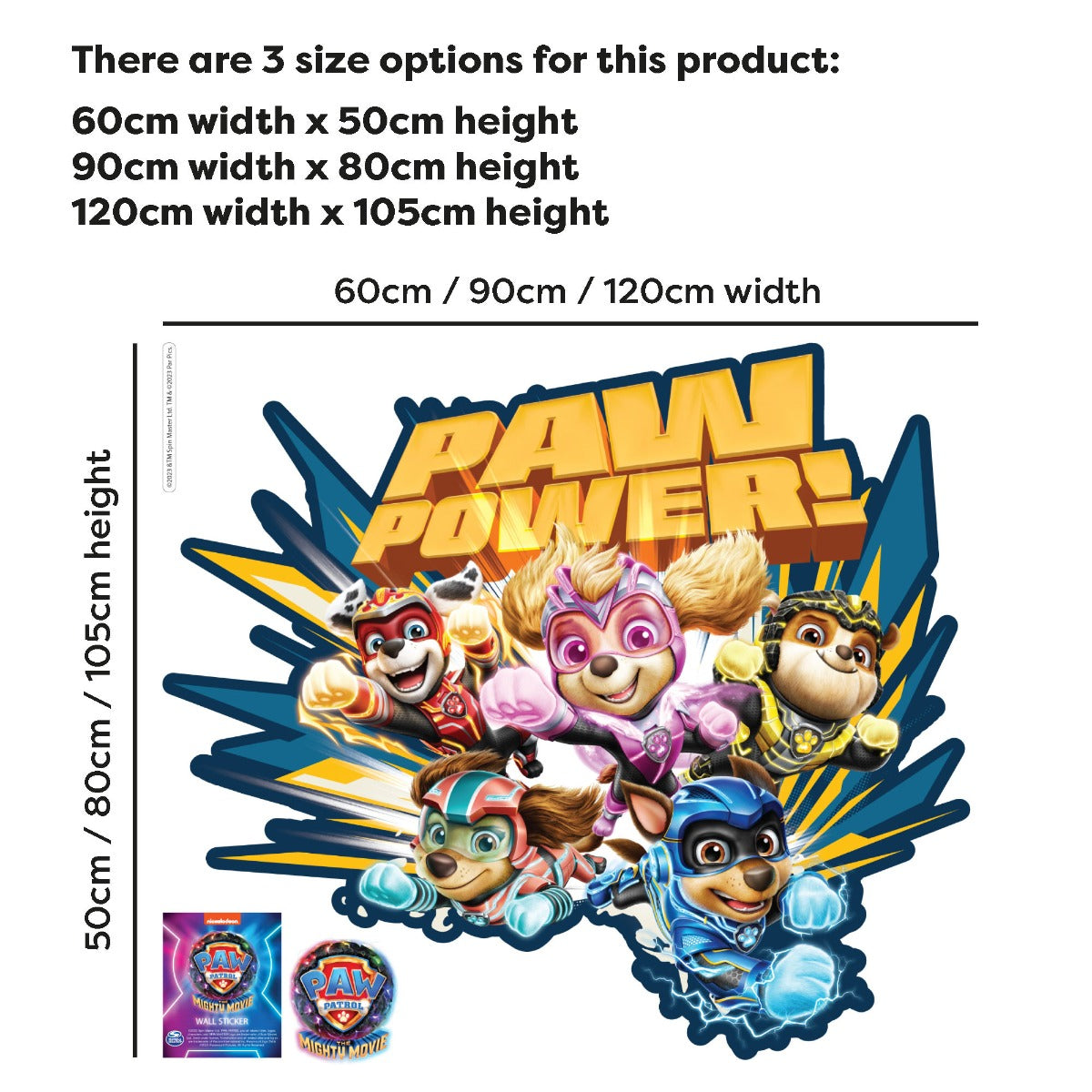 Paw Patrol The Mighty Movie Group Paw Power Wall Sticker