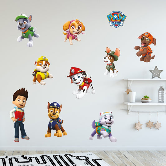 Paw Patrol 9 Characters Group Wall Sticker Set
