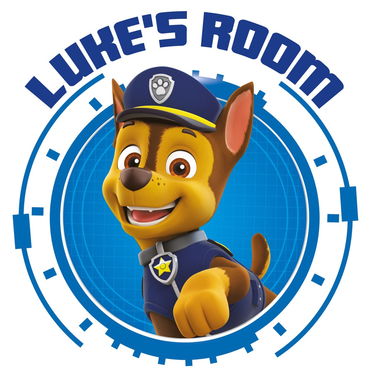 Paw Patrol Chase Personalised Wall Sticker