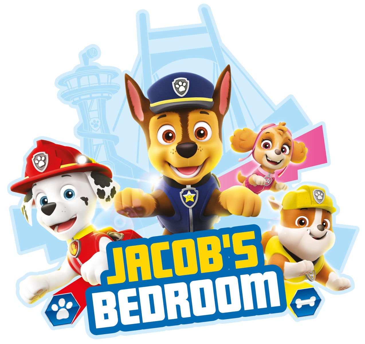 Paw Patrol Group Personalised Wall Sticker