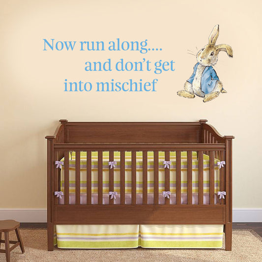 Peter Rabbit "Dont Get Into Mischeif" Wall Sticker