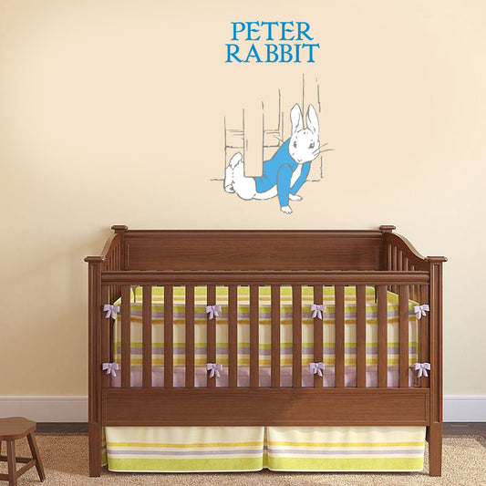 Peter Rabbit Sneaking Under The Fence Wall Sticker