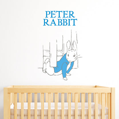 Peter Rabbit Sneaking Under The Fence Wall Sticker Mural