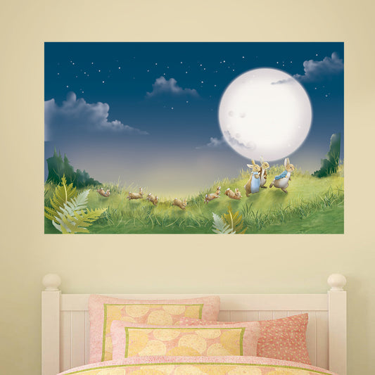 Peter Rabbit Full Moon Family Scene Wall Sticker