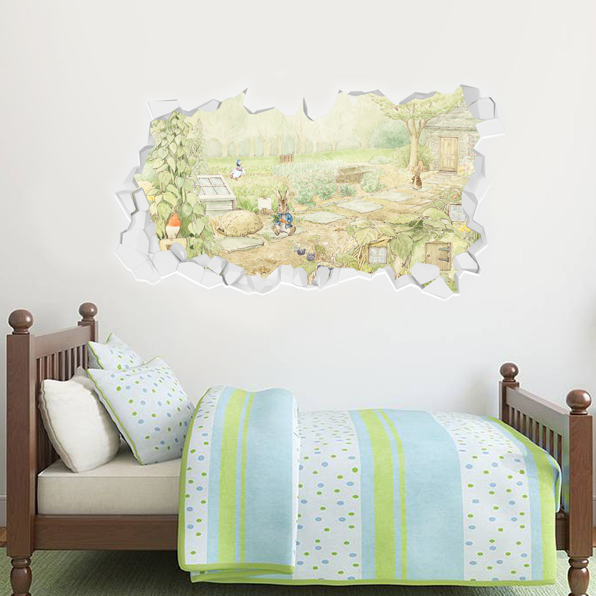 Peter Rabbit Smashed Garden Wall Sticker Mural – www.themed.co.uk