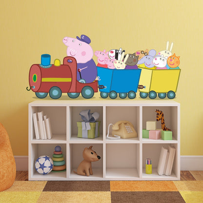 Peppa Pig Wall Sticker - Peppa and Friends on Train