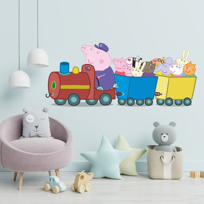 Peppa Pig Wall Sticker - Peppa and Friends on Train