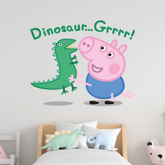Peppa Pig Wall Sticker - George Dinosaur Grrrr!