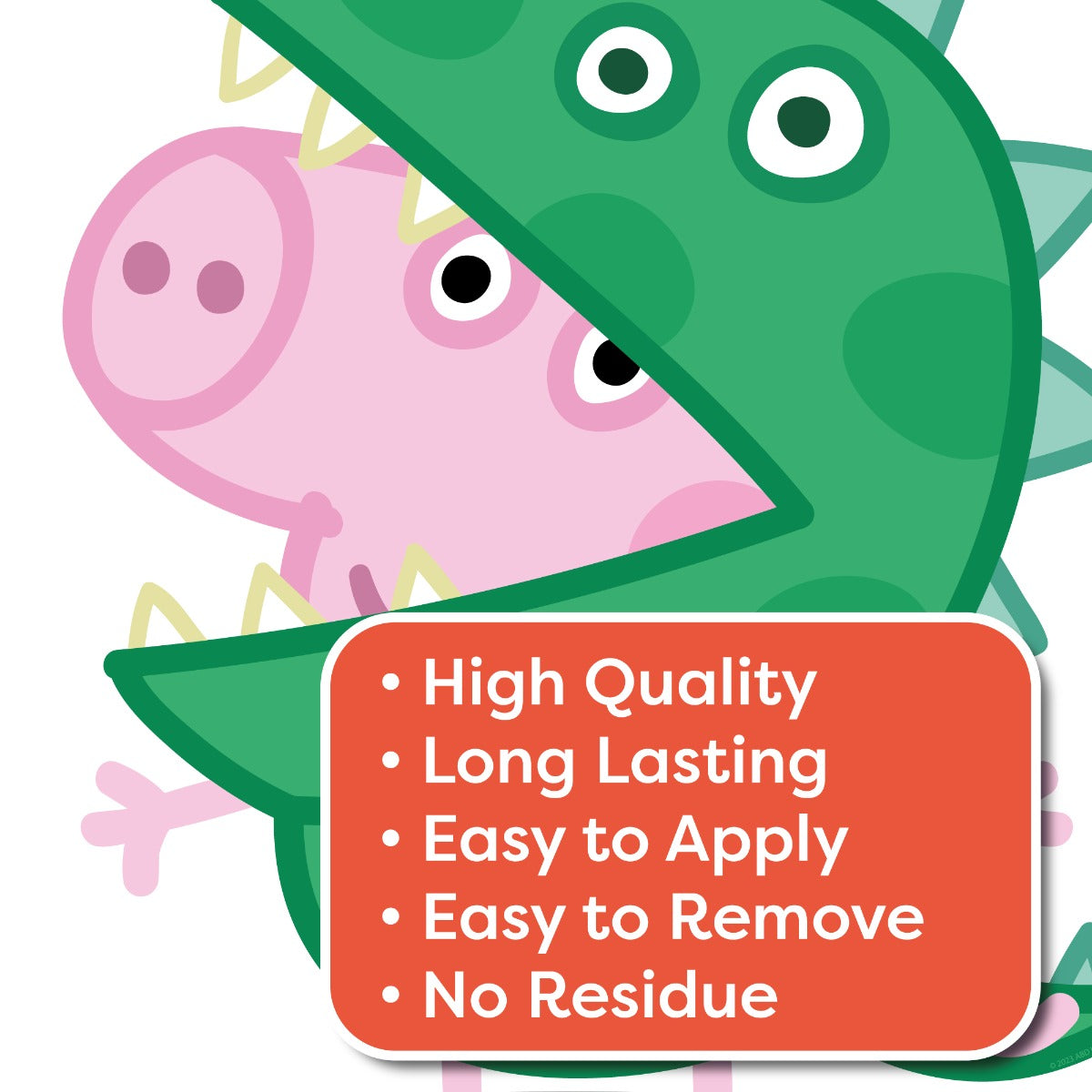 Peppa George Sticker Peppa Pig Wall Sticker - George in Dinosaur Suit – www.themed.co.uk