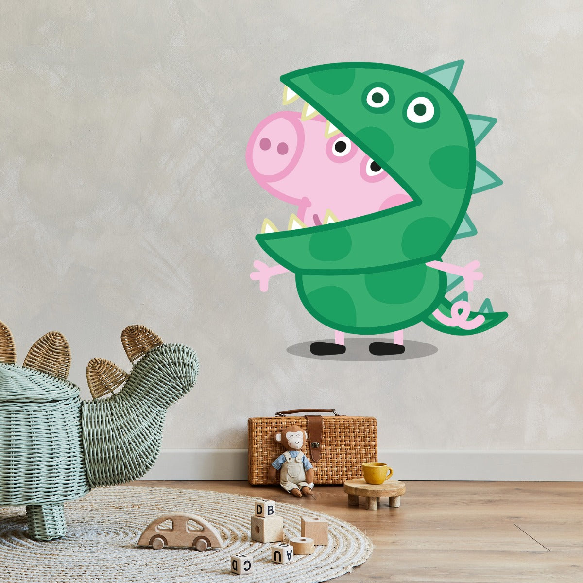 Peppa Pig Wall Sticker in Dinosaur Suit www.themed.co.uk