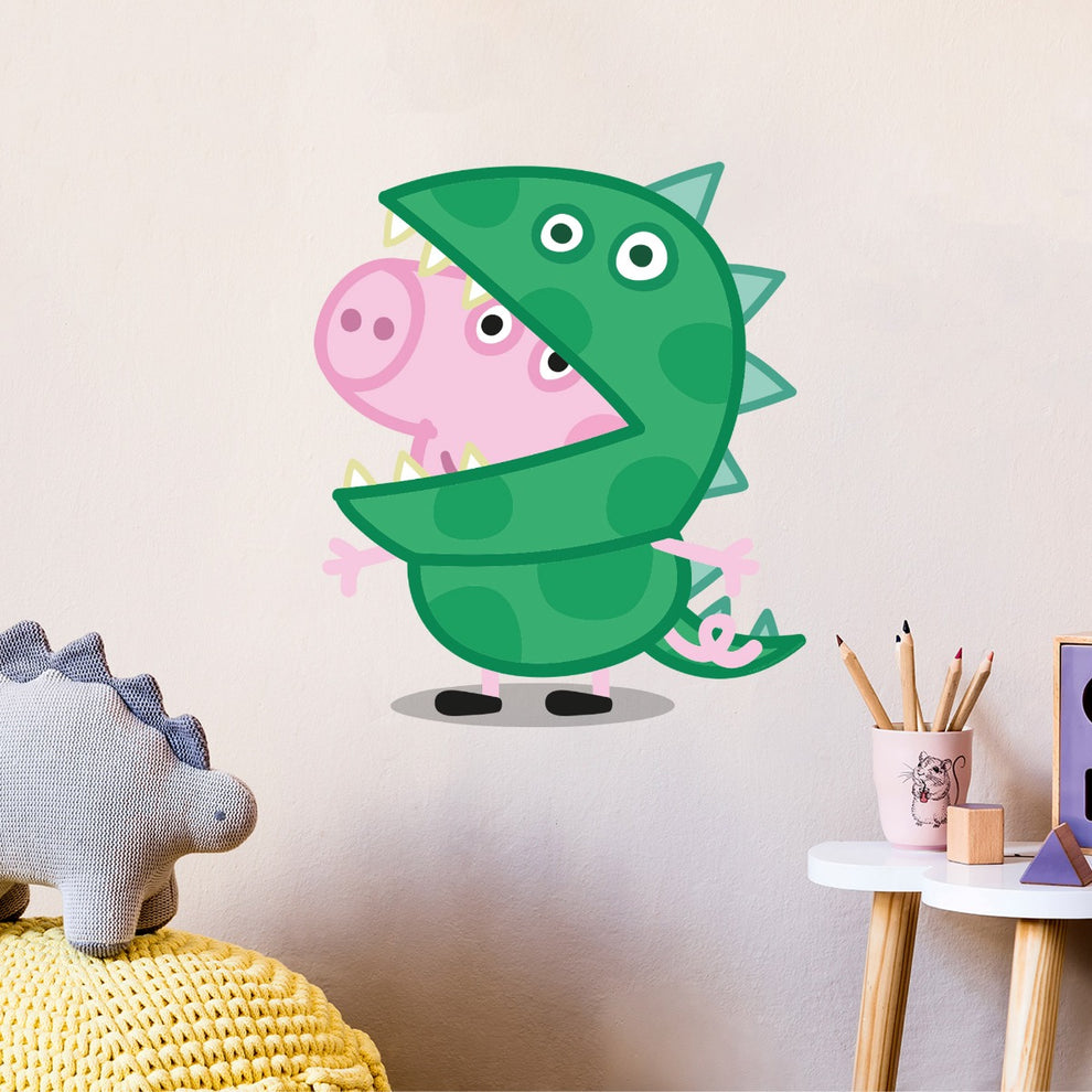 Peppa Pig Wall Sticker George In Dinosaur Suit Www themed co uk peppa-pig-wall-sticker-george-in-dinosaur-suit-www-themed-co-uk