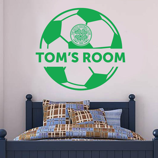 Celtic Personalised Ball Crest Wall Sticker