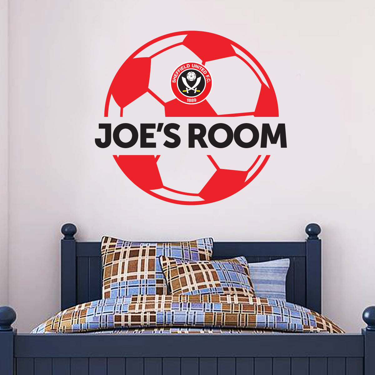 Sheffield United Personalised Name Ball Design Wall Sticker