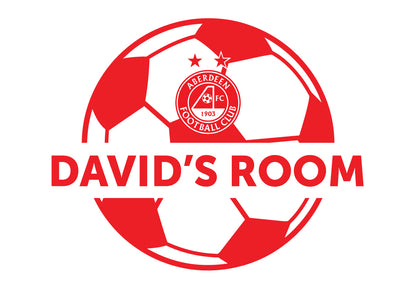 Aberdeen Football Club - Personalised Name & Ball Wall Sticker