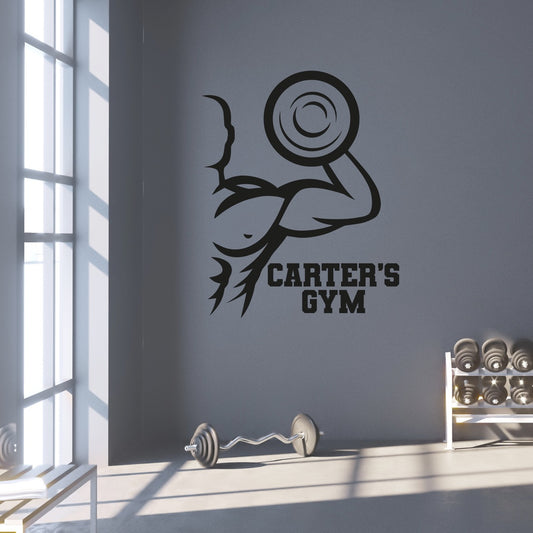 Personalised Gym Muscle Weight Wall Sticker