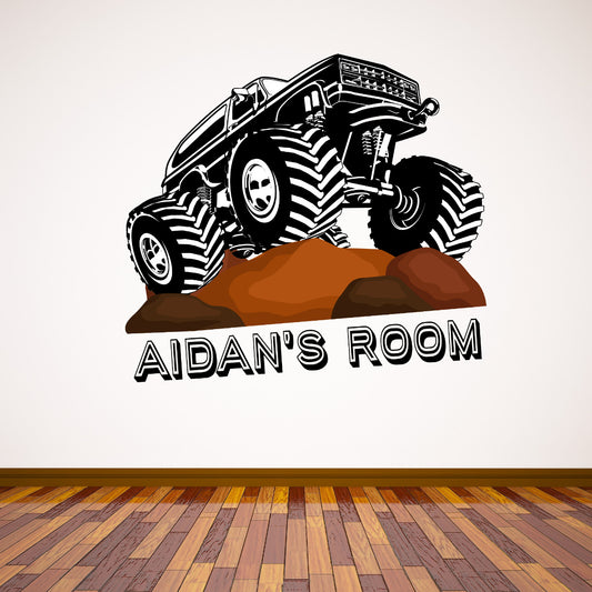 Monster Truck Personalised Name Wall Sticker