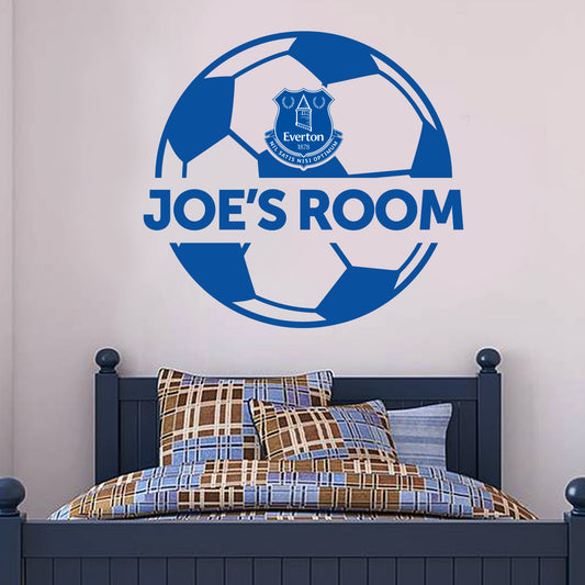 Everton Personalised Name Ball Design Wall Sticker