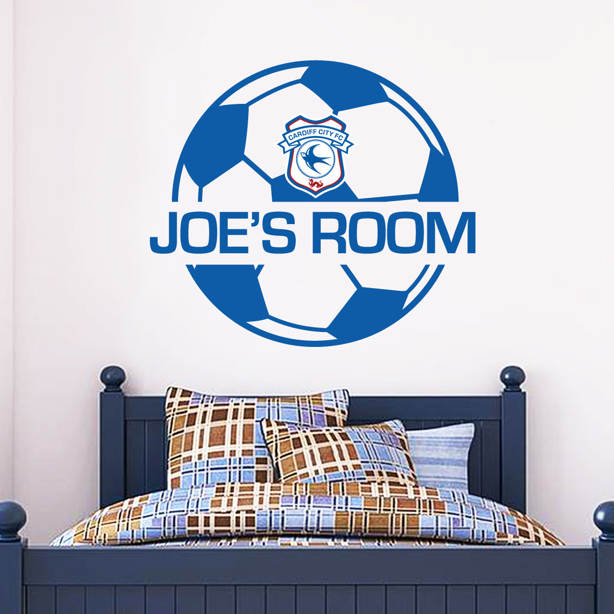 Cardiff City Personalised Name Ball Design Wall Sticker