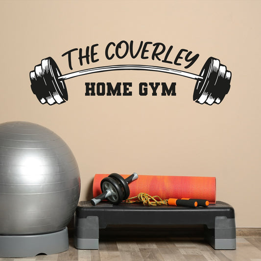Personalised Name Home Gym Barbell Wall Sticker